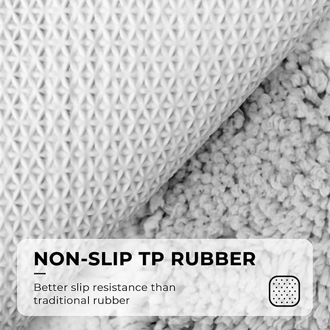 GRANNY SAYS Checkered Grey Bathroom Rugs, 32" x 20", Non-Slip Bath Mats for Bathroom, Plush Shag Absorbent Microfiber Ultra Soft Bath Mat, Cute Washable Rug for Tub, Shower, Bedroom