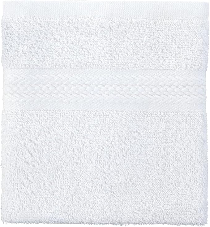 REGAL RUBY 4 Pieces White Washcloths Bath Linen Set Quick-Dry, Highly Absorbent, Soft Feel Towels, Premium Quality Flannel Face Cloths