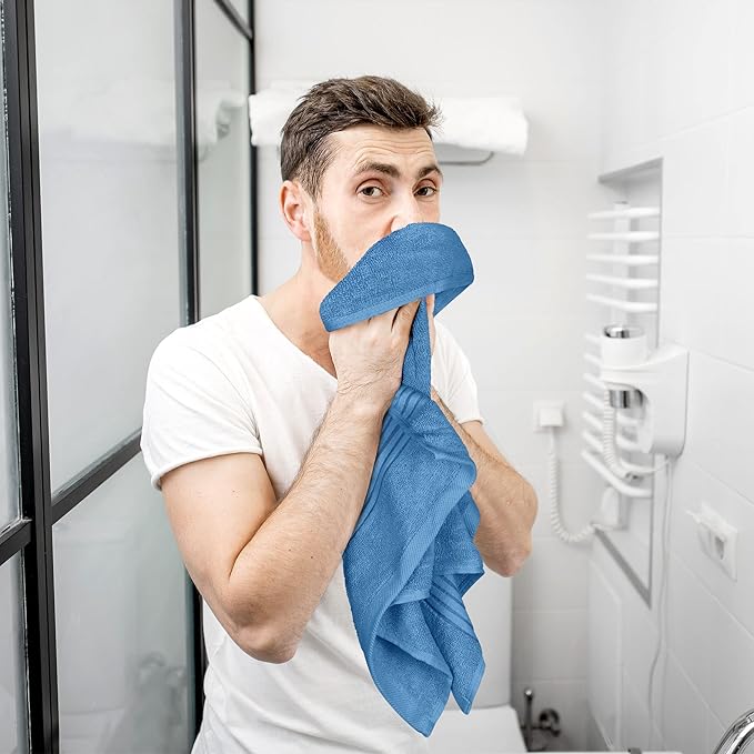Utopia Towels 6 Piece Premium Hand Towels Set, 16 by 28 inches, 100% Ring Spun Cotton, Lightweight and Highly Absorbent Towels for Bathroom, Travel, Camp, Hotel, and Spa, Electric Blue
