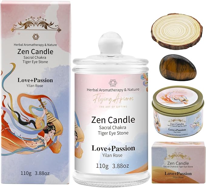 APSARAS Love+Passion Scented Candles, Yilan Rose Aromatherapy Spring Candle Sets for Women Gift for Bathroom, Candles for Home Scented,Burn Time