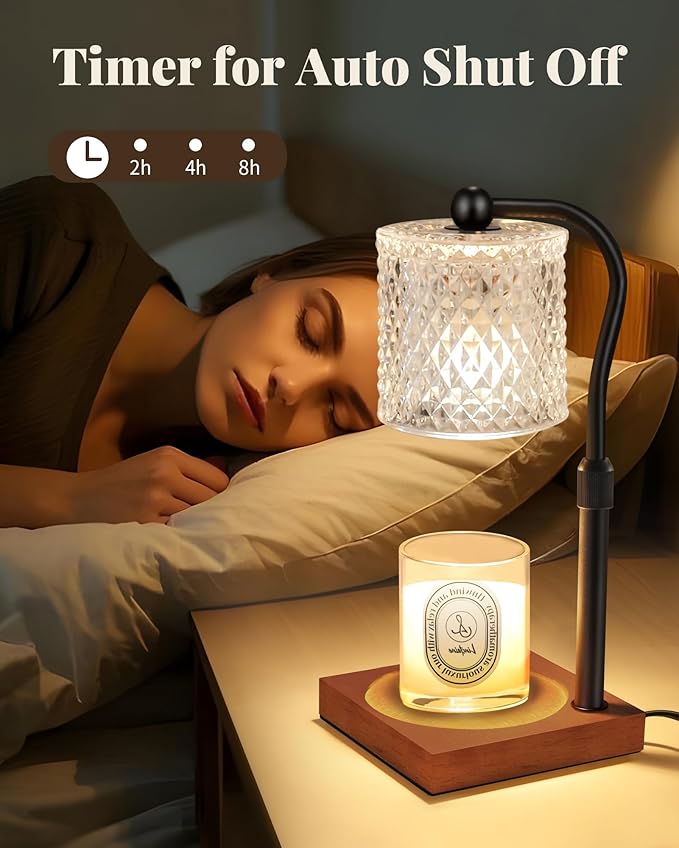 2 Pack Candle Warmer Lamp with Timer Dimmer Adjustable Height, Birthday Housewarming New Home Decor Gifts for Women, Electric Wax Warmer with 2 Bulbs for Jar Candles