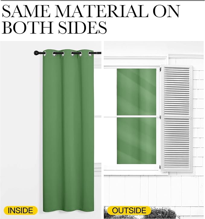 NICETOWN Blackout Curtain Panels for Bedroom, 2 Panels, W42 x L60 inches, Forest Green, Thermal Insulated Grommet Top Blackout Draperies and Drapes