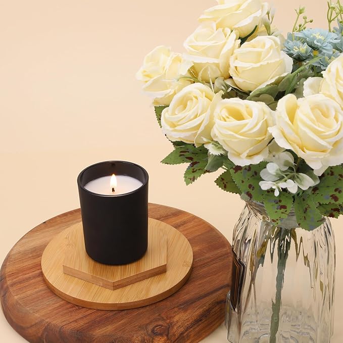 Scented Candles Natural Soy Candle for Home Large Glass Jar Candles 8oz Single Wick Candle Over 50 Hours of Burn Time for Creating Relaxing Ambience & Holiday Gifting(Amber)