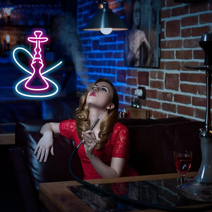Neon Sign Pink Blue LED Neon Sign for Wall Decor Neon Light Sign Dimmable USB Neon Signs for Shop Bar Pub Man Cave Home Wall Decor Aesthetic Room Decor(16.5 * 12.6")