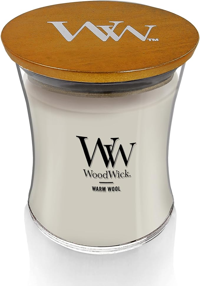 WoodWick Medium Hourglass Candle, Warm Wool, 9.7 oz