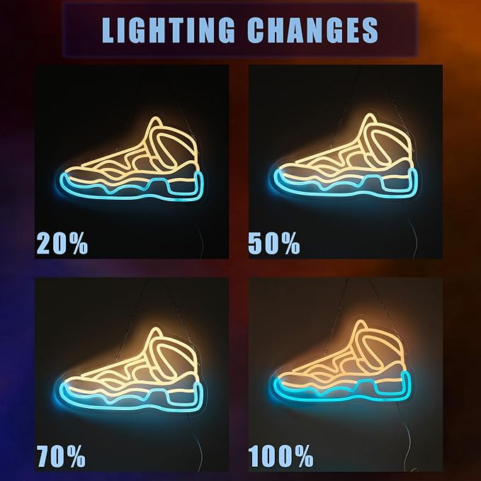 Sneaker Neon Sign Sports Shoe Neon Signs for Wall Decor,Dimmable LED Neon Light Sign for Bedroom Man Cave Sport Wall Art, Boy Birthday Gift, Room Decor