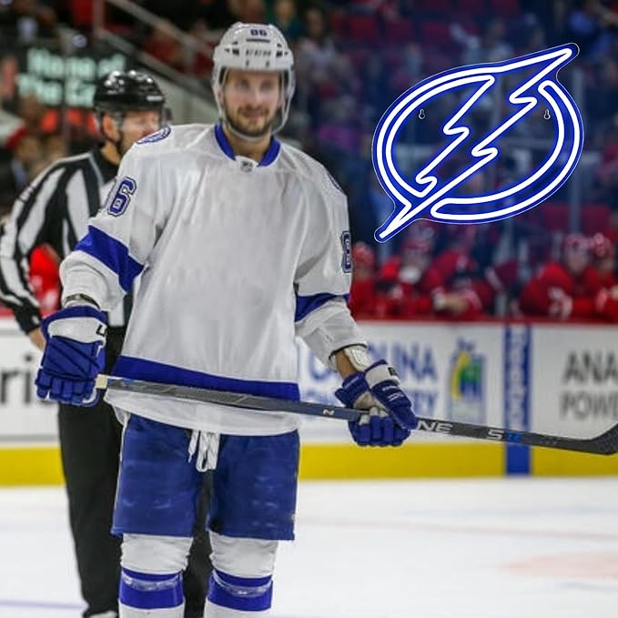 Ice Hockey Neon Sign Wall Decor Sports Neon Sign for Man Cave Hockey Player LED Light for Garage Decor Dormitory Bar Club Shop Wall Great Birthday Gift for Sports Fans Size13.7 * 12.9inch(ZKXD160)