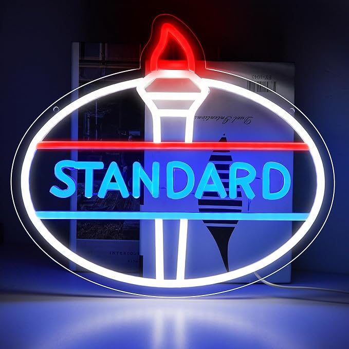 Standard Neon Sign for Wall Decor Garage Led Neon Light for Man Cave Led Neon Light Sign Neon Sign for Auto Room Repair Shop 5V USB Powered,Size13.7 * 12.2inch(ZYLD083)