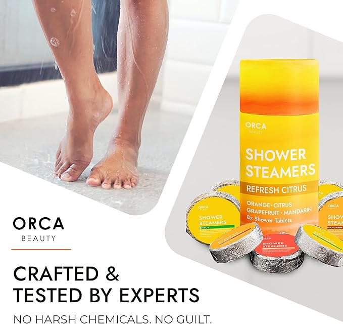 Shower Steamers Aromatherapy - Relaxation Gifts for Women, Shower Bombs, Unique Spa Gifts Shower Tablets, Stocking Stuffers for Women & Men (Citrus Scent 8PC)