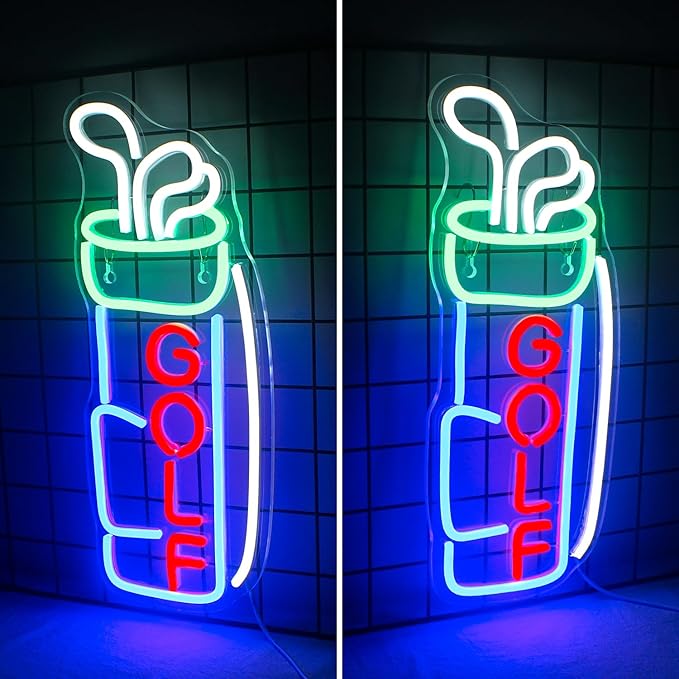 Golf Neon Sign for Wall Decor, Golf Neon Led Sign, Creative Neon Lights Signs with USB Powered for Golf Club, Backdrop Lights, Wall Hanging Decor