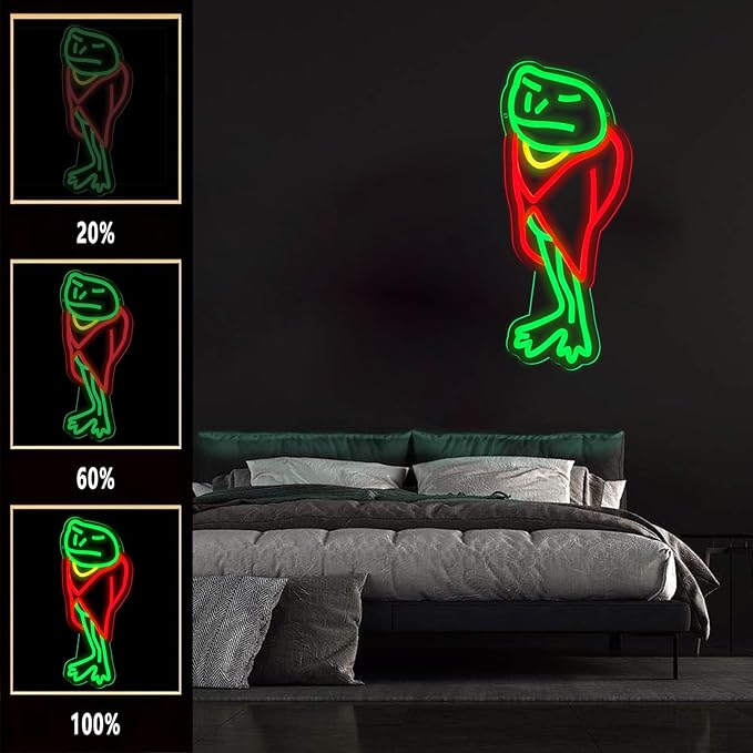 Frog Footman Neon Signs Alice in Wonderland Frog Neon for Wall Art Decor, Green Frog-Footman LED Lights for Dimmable LED Lights for Bedroom Man Cave Party Decor Birthday Gifts