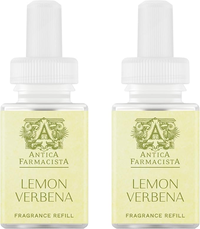 Pura & Antica Farmacista Home Scent Refill - Smart Home Air Diffuser Fragrance - Up to 120-Hours of Luxury Fragrance per Refill - Household Essential - Safe Diffuser Fragrance - 2 Pack, Lemon Verbena