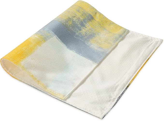 Yellow and Grey Abstract Art Placemats, Modern Art Placemats, Set of 4 Heat Resistant Non-Slip Artwork Dining Placemats, Washable Place Mats for Home Kitchen (Yellow and Grey, 18"X12")