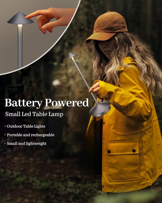 Portable Cordless Table Lamp Modern Led Desk Lamp Rechargeable 2 Pack, 6000mAh Battery Table Light for Dinning Patio Bedroom Camping Coffee shop Restaurant, IP54 Waterproof, Dimmable 3 Light Color
