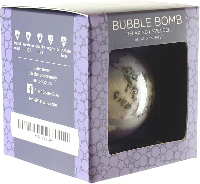 Lavender Bath Bombs for Women, Girls & Kids - Romantic Purple Bubble Bath Bomb for Mothers Day Gifts - Relaxing, Incredible Scent, Made in USA, Won't Stain Tub by Two Sisters