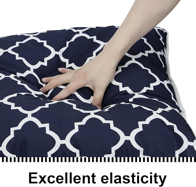 Outdoor Loveseat Cushion Set 46'' x 26'', Outdoor Deep Seat Cushions for Patio Furniture, Water Repellent Outdoor Seat Cushion and Couch Back Cushions for Bench, and Swing (Blue Plaid)