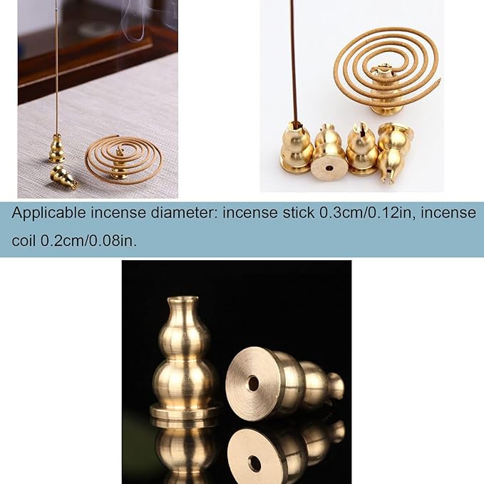 3 Pack Incense Burner Incense Holder Replacement Copper Incense Sticks Holders Stand for Sai Baba Nag Champa Agarbatti Sandalwood Coils Incense Ash Catcher Bowl Natural Marble Incense Burner