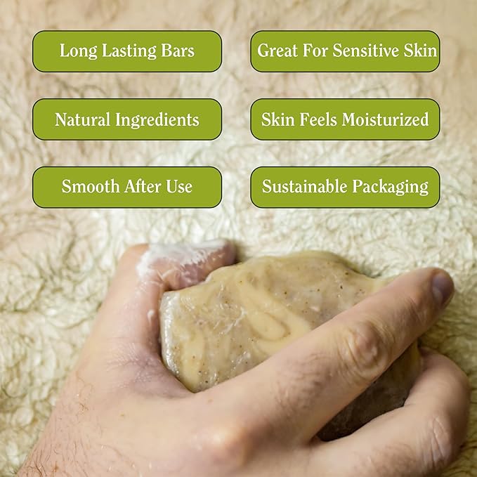 Compass Soap Petoskey Stone | Natural Bar Soap for Men | Soap Bars with Minimalist & Gentle Lather | Best Mens Bar Soap | Natural, Paraben & Phthalate Free Bath Soap for Men | 5 oz. Pack of 2