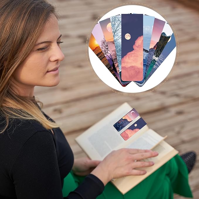 Natural Scenery Magnetic Bookmark - 30Pcs Aesthetic Travel Magnetic Bookmarks New Adventure Book Mark Magnets Mountain Moon Page Marker Clip for Book Lovers Students Teacher School Reading Gift