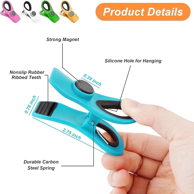 10 Pack Clips - Chip, Bag, Food Clips for Storage & Fridge, Snack, Kitchen, Packages