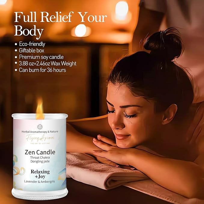 APSARAS Relaxation+Joy Scented Candles, Lavender, Ambergris Aromatherapy Spring Candle Sets for Women Gift for Bathroom, Candles for Home Scented,Burn Time