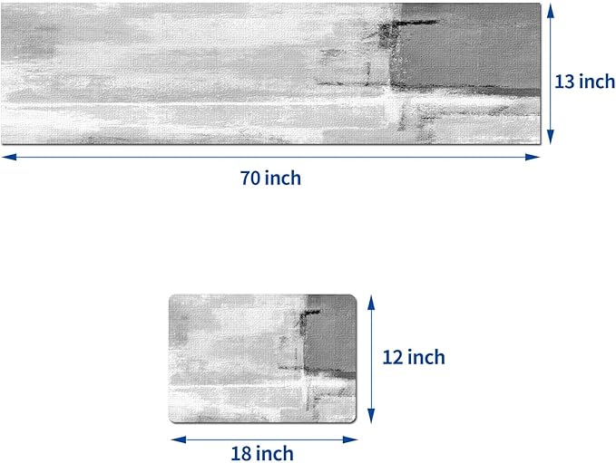 Mcalk Dark Grey Table Runner and Placemats Set of 6 Pieces, Grey Placemat, Cloth Place Mats Indoor for Kitchen, Washable Abstract Placemats Linen Material for Dining Table