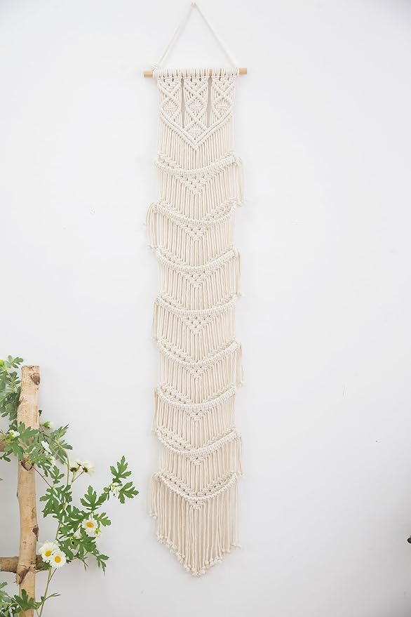 Macrame Cap Holder, Boho Hats organizer for baseball Caps, Hat Rack for Wall Hanging Decoration, Cap Rack for collection Display, Handmade Cap Hanger Storage Organizer (2Pcs-Eight hats)