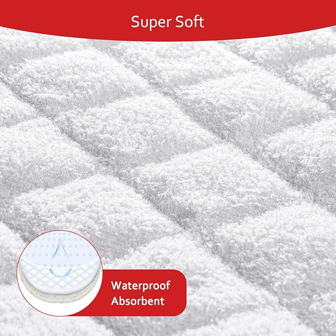Moonsea Quilted Thicker Changing Pad Liner 3 Pack Waterproof, Fit for Changing Pad Liners are Warm On a Baby's Back Non-Slip Design Reusable Pads Machine Washable, White