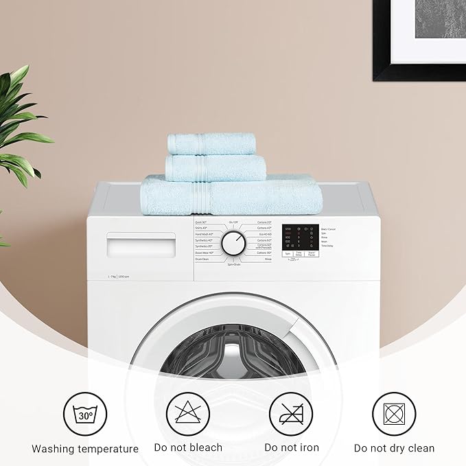 Superior Egyptian Cotton 10-Piece Face Towel Set , Small Towels For Facial, Spa, Quick Dry, Absorbent Towels, Bathroom Accessories, Guest Bath, Home Essentials, Washcloth, Airbnb, Light Blue