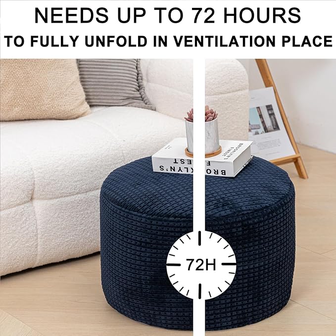 Asuprui Supportive Pouf Ottoman Foot Rest Elevate Your Living Room Decor with Lightweight Pouf Filler Modern Foam Stuffed Poof Perfect to Rest Your Feet 20x12 Inches