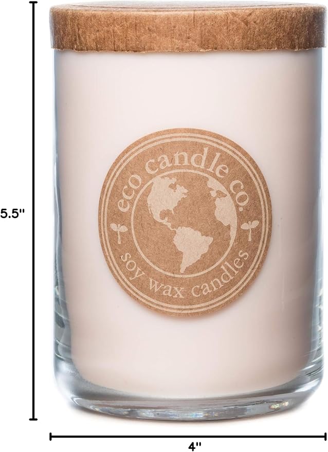 Eco Candle Co. Recycled Candle, Lovely, 26 oz. - Scents of Lavender, Rosewood, Orchid, Bergamot, Cedarwood, & Musk - 100% Soy Wax, No Lead, Kraft Paper Label & Lid, Hand Poured, Midwest Soybeans