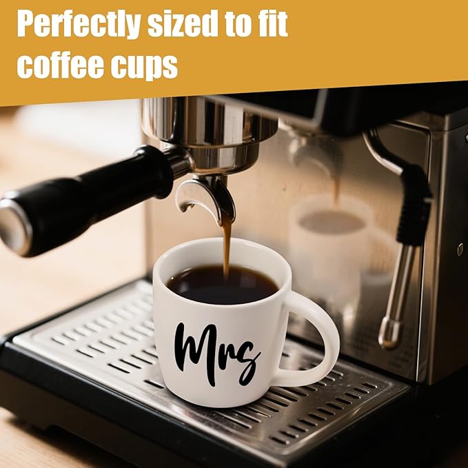 12 oz Mr and Mrs Mug, Ceramic Coffee Mug for the Couple, Ideal Gift for Engagement, Anniversary, His and Hers, Bride and Groom,Wedding Gifts for Couples 2025 - Set of 2 (Black & White)