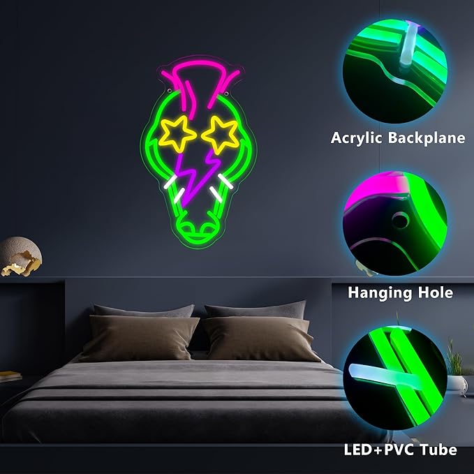 Montgomery Gator Cartoon Anime Neon Signs for Wall Decor,USB Dimmable Game Neon Light for Man Cave Kids Room Bedroom Bar Birthday Gifts(9 * 14.9in)
