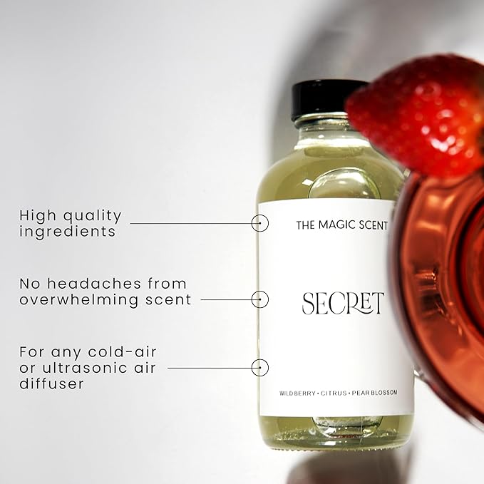 Secret Oils for Diffuser - HVAC, Cold-Air, & Ultrasonic Diffuser Oil - Essential Oils for Diffusers Aromatherapy - Rose and Jasmine Oil - 4 fl oz, 120 mL