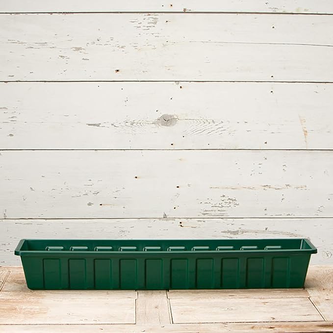 Novelty Poly-Pro Plastic Flower Box Planter, Hunter Green, 36-Inch