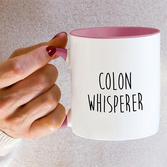 Retreez Funny Gastroenterologist Mug Gift Gastroenterology Doctor Colon Whisperer 11 Oz Ceramic Coffee Mug - Sarcastic Motivational Inspirational birthday gift - White Mug with Pink Handle and Inner