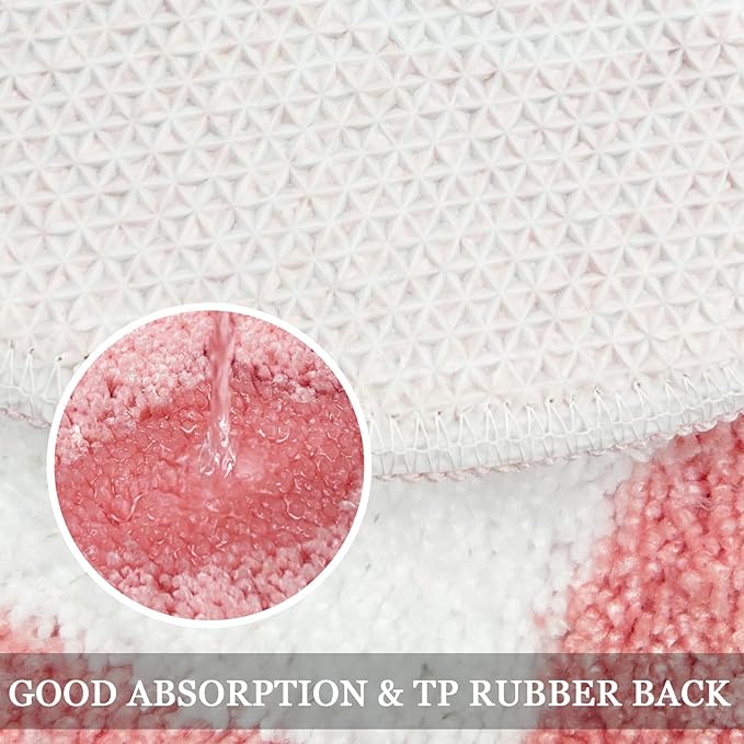 Get Naked Bath Mat Long Bathroom Rug - Super Soft Funny Bath Mat Non Slip Pink Bathroom Decor, Water Absorbent Runner Rugs for Sink Bathtub and Shower Pink 24" x 59"