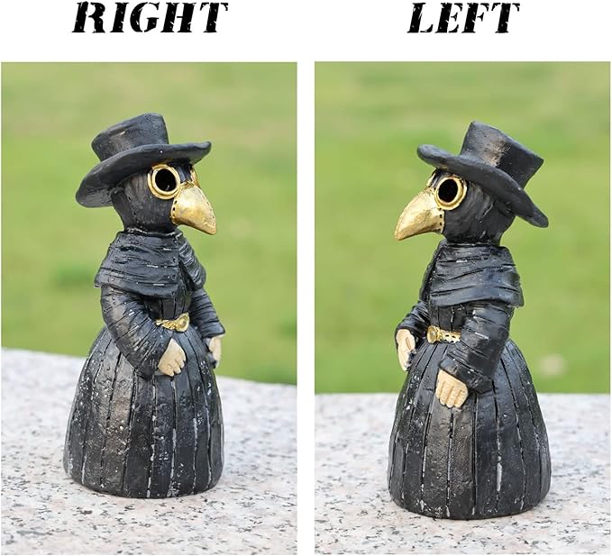 Plague Doctor Incense Burner, Plague Doctor Cone Burner Eyes Will Smoke, Ornament Handmade Craftwork Yoga Room, Desktop Resin Ornament for Home Decoration, Effective Stress & Anxiety Relief.