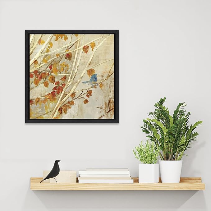 Amanti Art Framed Canvas Wall Art Print (16x16) Singing I by Asia Jensen Float Framed Canvas Art for Wall Decor, Living Room, Bedroom, Bathroom, Kitchen, Office or Business Artwork from WI, USA