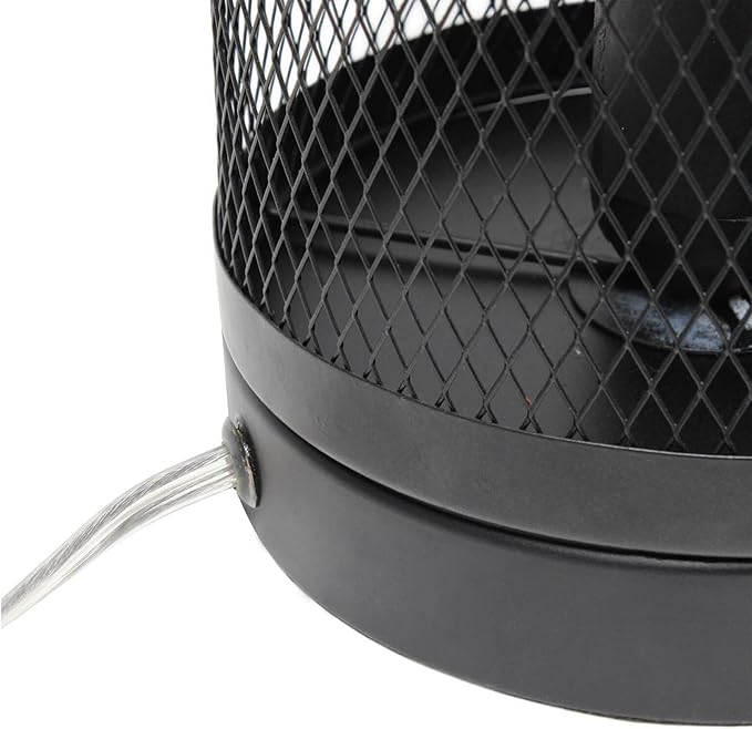 Simple Designs LT1075-BLK Black Mesh Cylindrical Steel Table Lamp