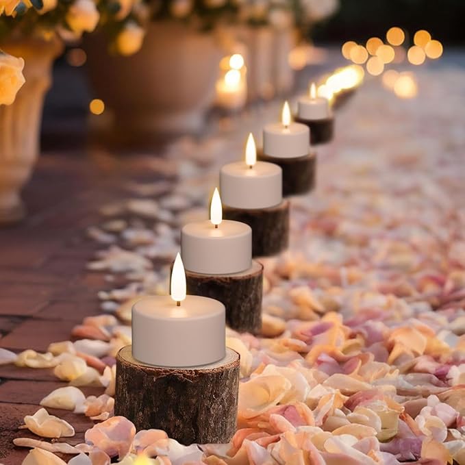 DRomance Rechargeable Flameless Votive Candles with Remote and Timer, 12 Pcs Battery Operated Flickering White Plastic LED Tea Light Candles Charge Base Halloween Christmas Holiday Decor(1.6" x 1.9")