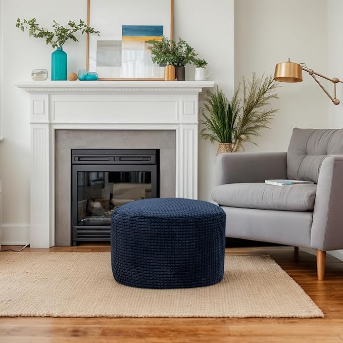 Asuprui Supportive Pouf Ottoman Foot Rest Elevate Your Living Room Decor with Lightweight Pouf Filler Modern Foam Stuffed Poof Perfect to Rest Your Feet 20x12 Inches