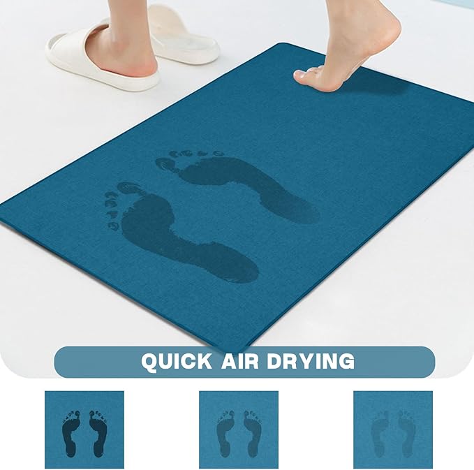 Yancorp 17"x30" Ultra Thin Bathroom Rugs,Low Profile Bath Mat Non Slip Fit Under Door Super Absorbent Washable Indoor Door Mat Small Rug