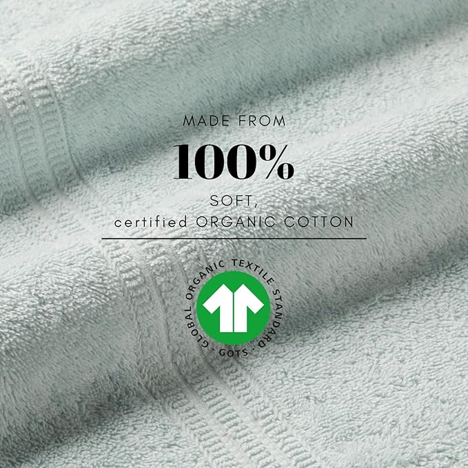 HOMELOVER 4 Piece Luxury Bath Towel Set - 100% Organic Cotton, 500 GSM, Hotel Quality, Highly Absorbent, Soft & Quick Drying Bathroom Towels for Showering, Washing & Guests (Space Gray)
