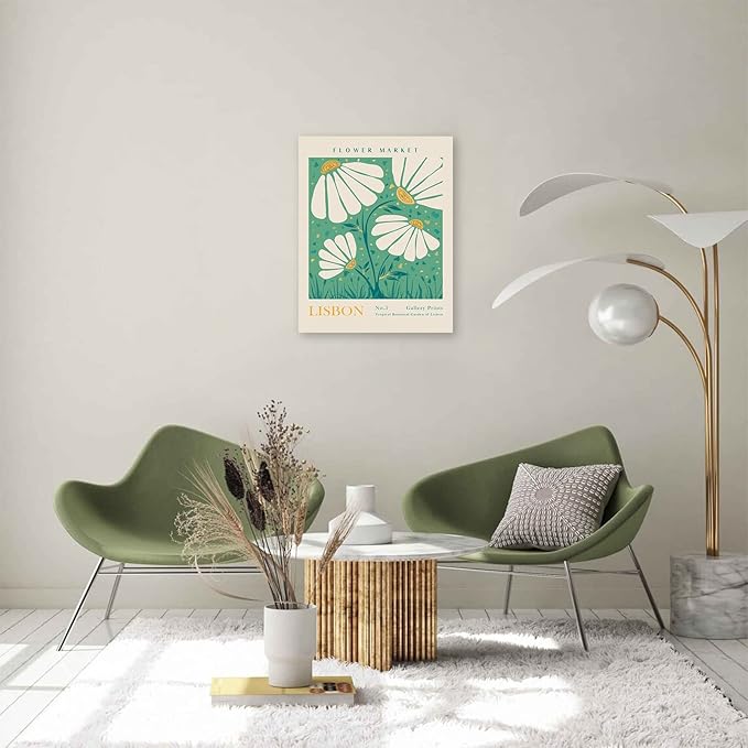 Flower Market Wall Art - Abstract Floral Wall Art Prints, Vintage Colorful Decor for Aesthetic Room, Bedroom, Living Room, Gallery, Boho Room Decor (12x16inch, Type 5)