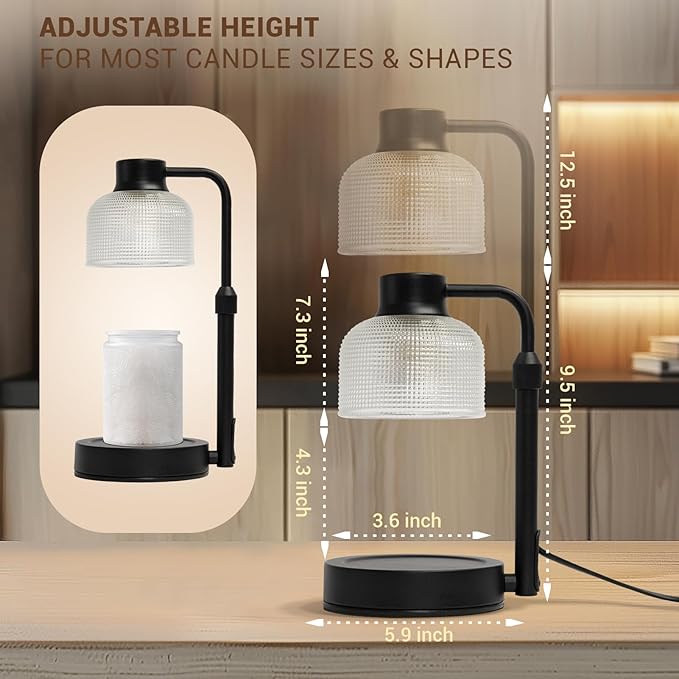 KLL Candle Warmer Lamp with Timer: Birthday Gifts for Women Mom - Home Decor House Warming Gifts New Home - Wax Melt Warmer with 2 Bulbs for Jar Candles