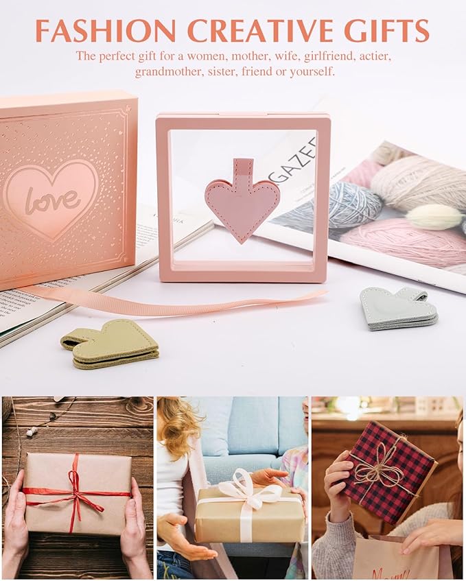 1Pcs Heart-Shaped Magnetic Leather Bookmark - Romantic Heart Bookmark, Faux Leather Book Mark with Double-Sided Magnets, Love Gifts for Women, Students, Reading Lovers Mothers Day Gift (Blue)
