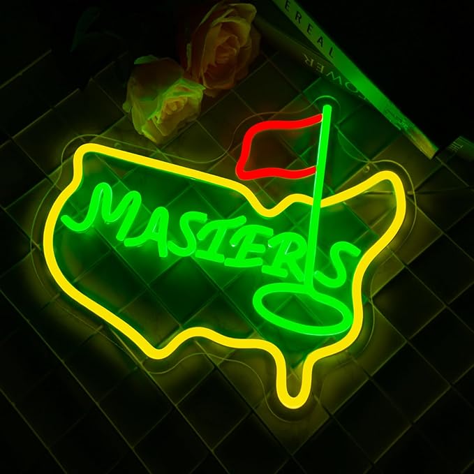 Masters Neon Sign, Golf Neon Signs For Wall Decor, Sports Led Light Up Signs for Bar Golf Club Home Party Decorations Gifts