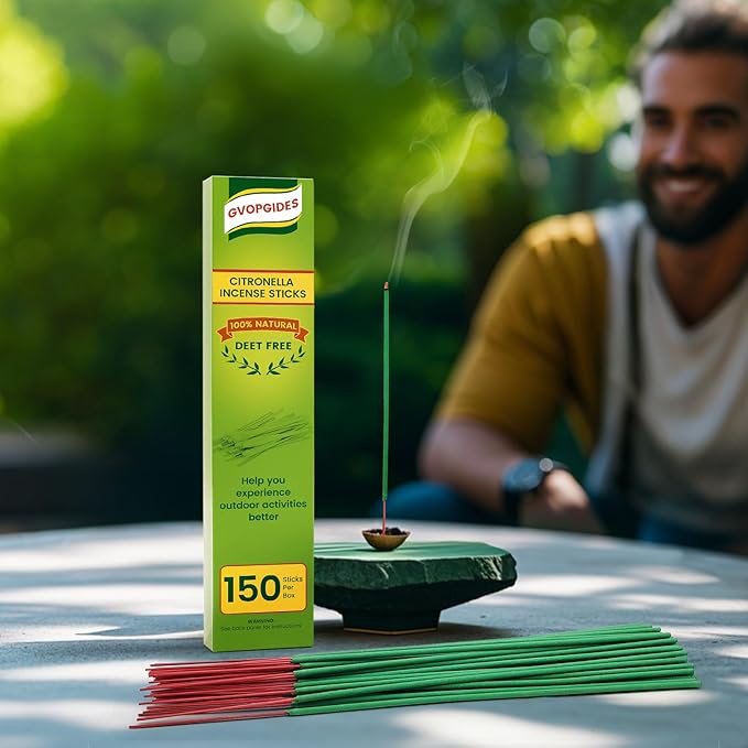 Citronella Incense Sticks 300 Pieces per Box, Made from Natural Plants, Suitable for Outdoors, Indoors, by The Pool, in The Yard