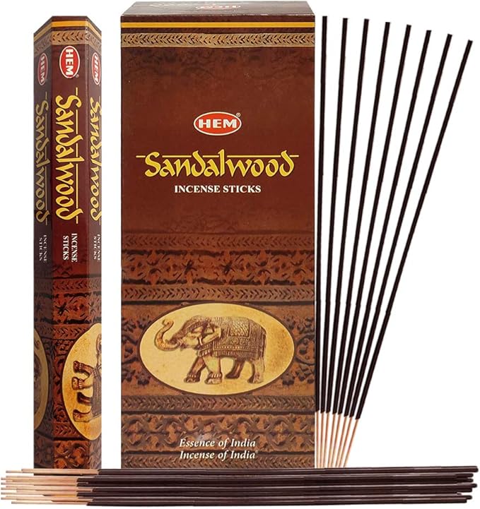 Sandalwood Incense Sticks and Incense Stick Holder Bundle Insence Insense Hem Incense Sticks